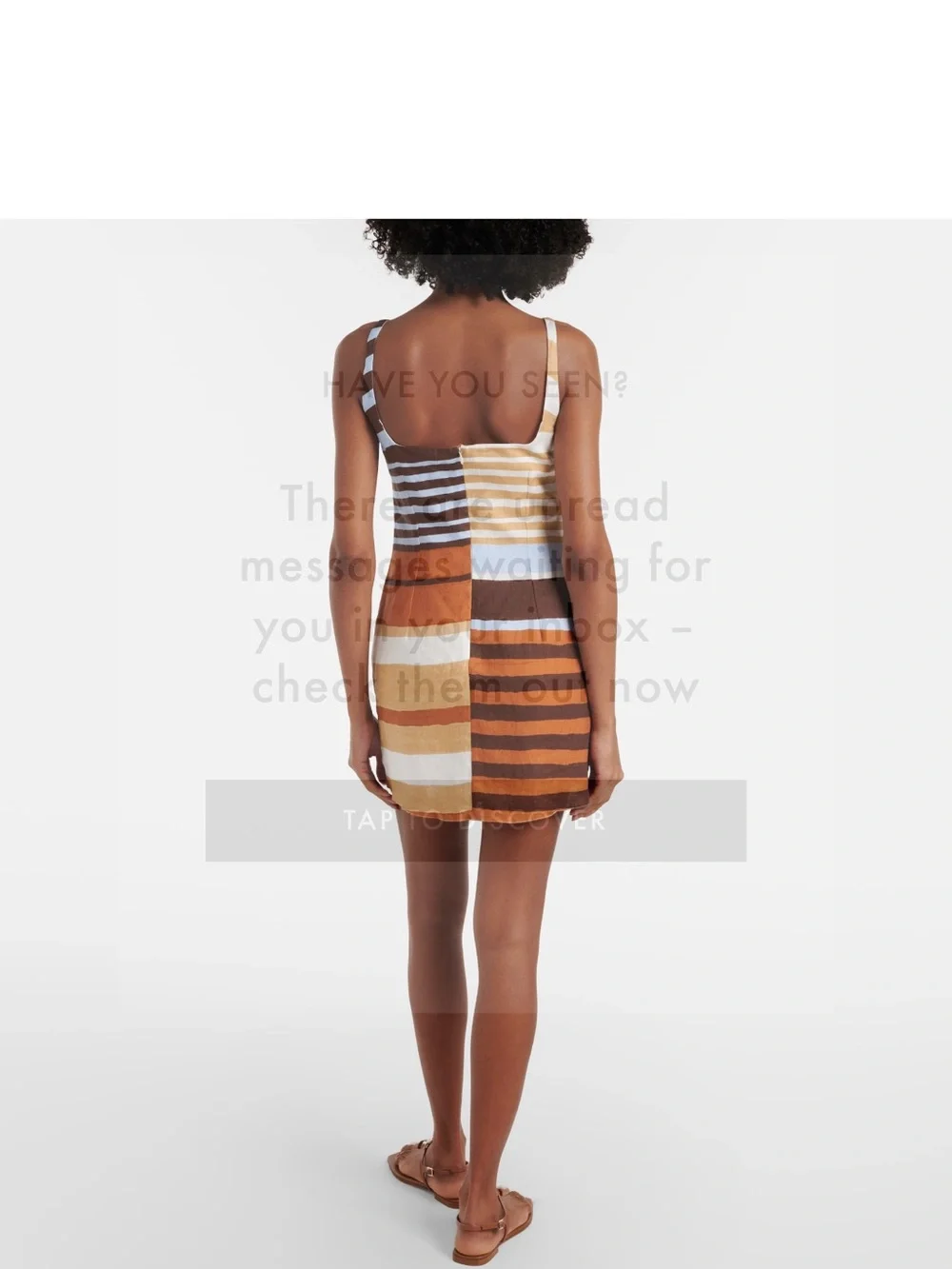 Cala De La Cruz Siela Striped Linen Square-Neck Mini Dress - Picture 2 of 6